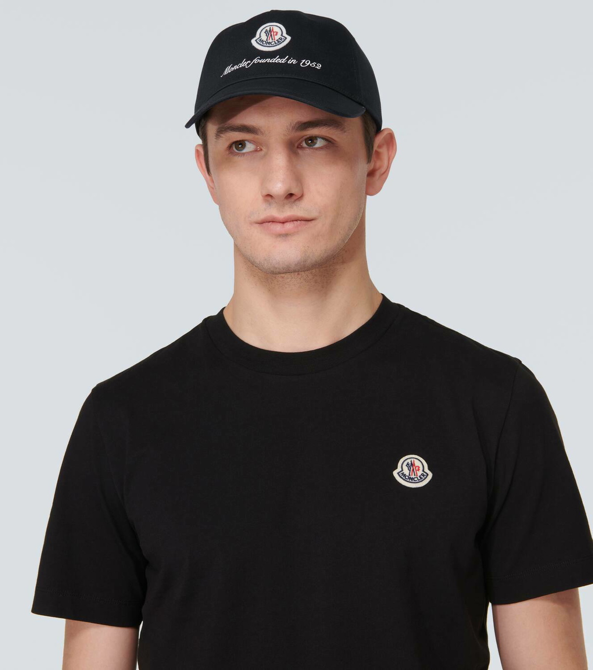 Moncler Women Black Baseball Cap With Logo Embroidery On The Front In Cotton Woman