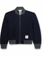 Thom Browne - Striped Wool Fleece Bomber Jacket - Blue