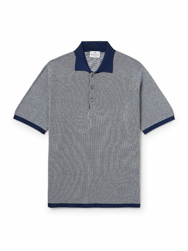 Photo: Kingsman - Birdseye Cotton Polo Shirt - Blue