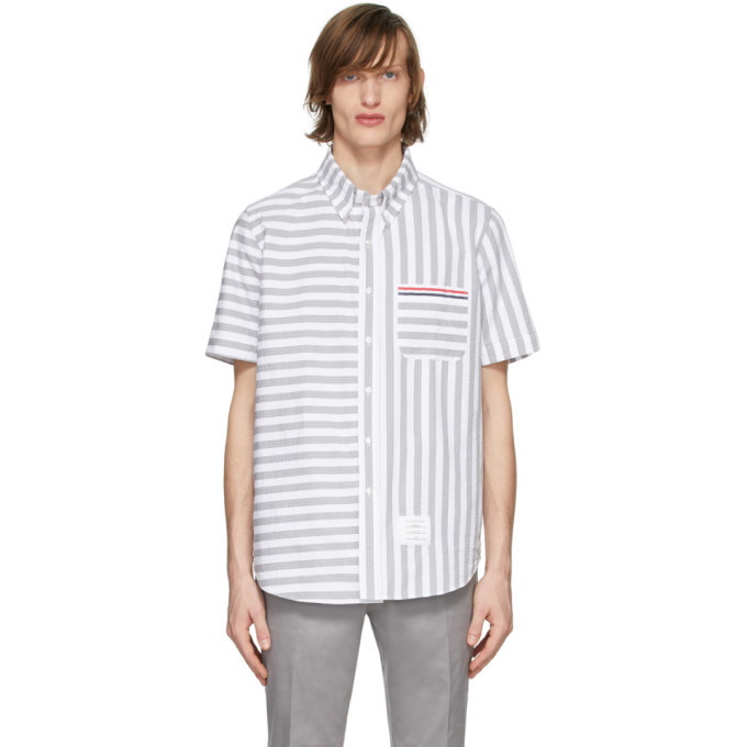 Photo: Thom Browne Grey and White University Stripe Shirt