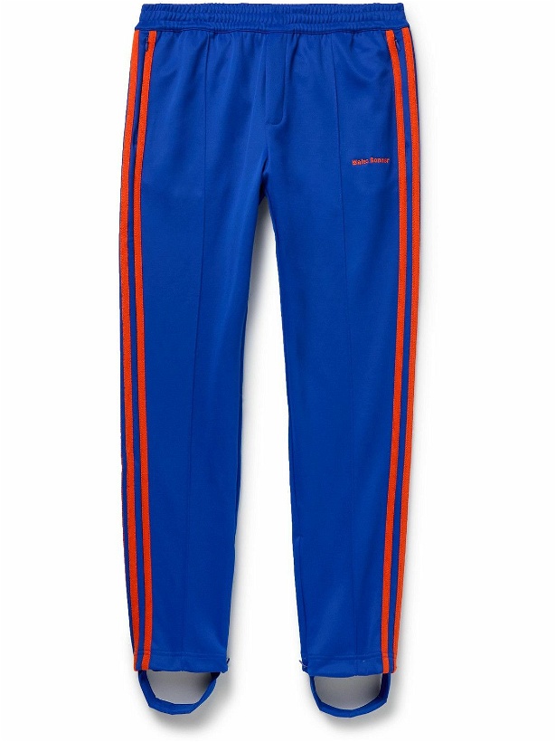Photo: adidas Originals - Wales Bonner Straight-Leg Logo-Embroidered Striped Recycled-Jersey Track Pants - Blue
