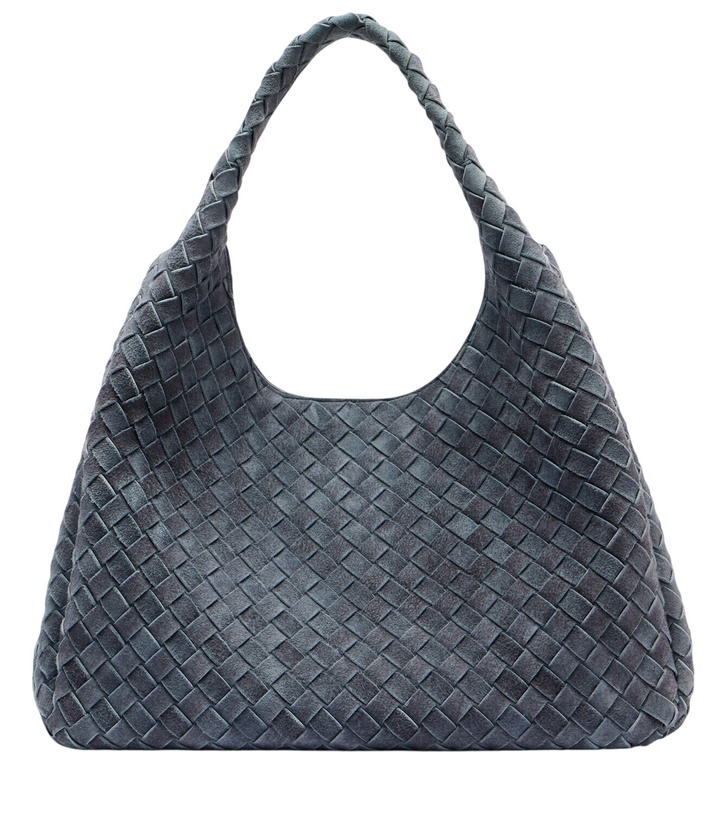 Photo: Bottega Veneta Campana Intrecciato Large suede tote bag