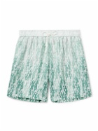 AMIRI - Straight-Leg Logo-Print Silk-Twill Drawstring Shorts - Green