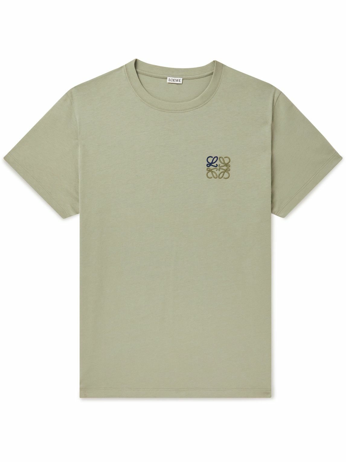 Loewe - Logo-Embroidered Cotton-Jersey T-Shirt - Green Loewe