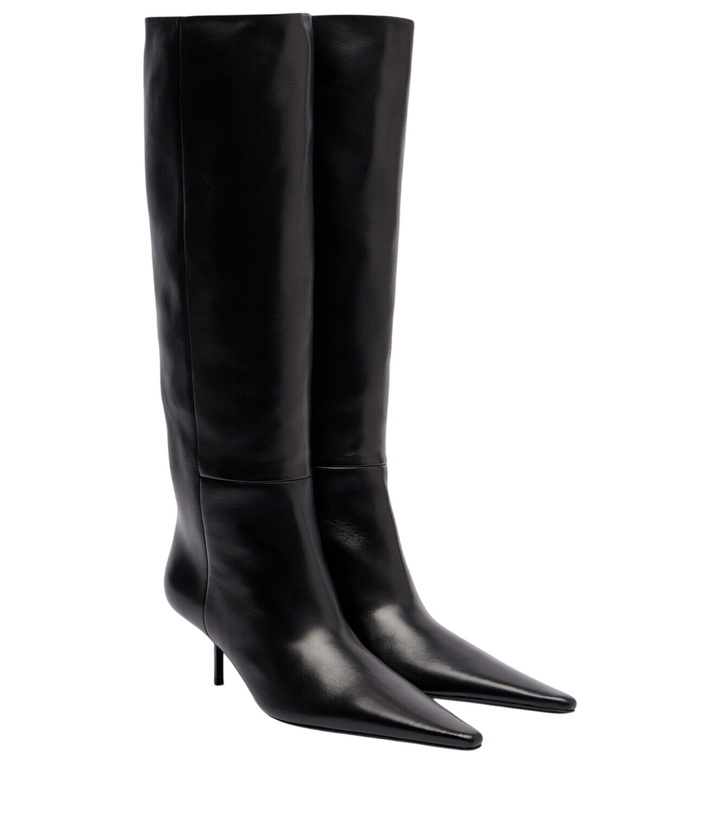 Photo: Saint Laurent Victoire 55 leather knee-high boots