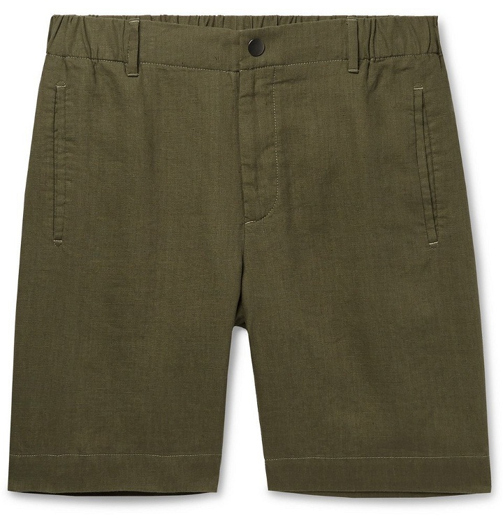 Photo: Incotex - Slim-Fit Linen Shorts - Green