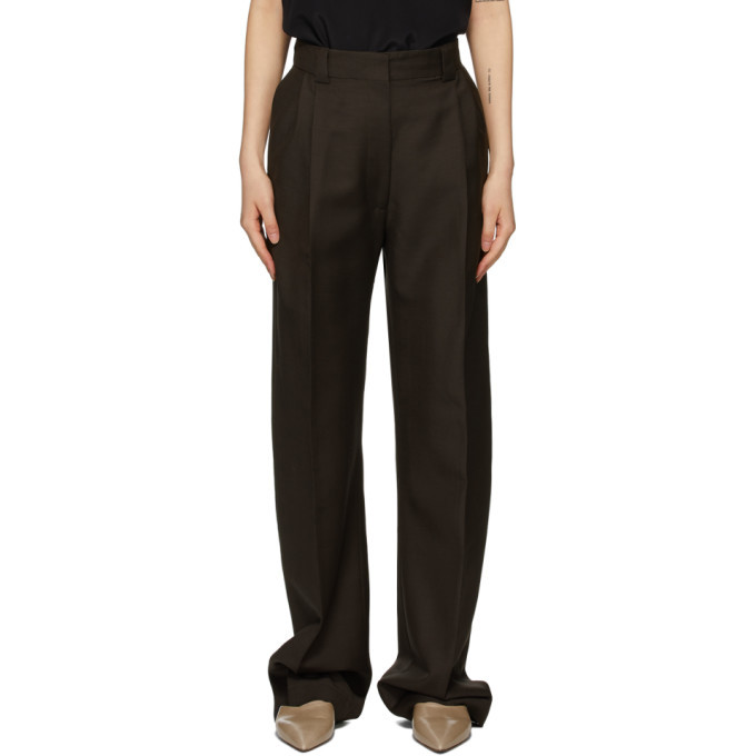 Eftychia Brown Basic Centre Seam Trousers