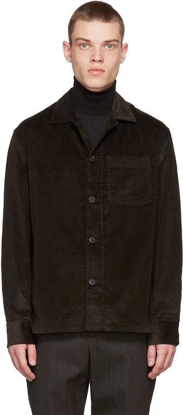 Photo: Brioni Brown Corduroy Fitted Shirt