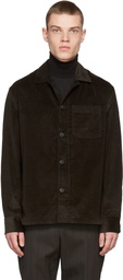 Brioni Brown Corduroy Fitted Shirt