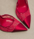 Jimmy Choo Brigitte lace-trimmed satin pumps