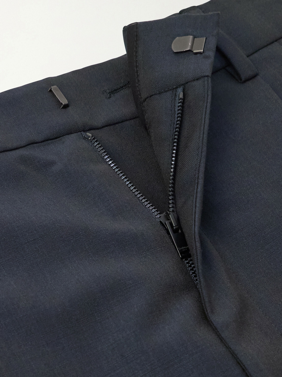 SAINT LAURENT - Tapered Pleated Wool and Mohair-Blend Trousers - Blue