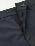 SAINT LAURENT - Tapered Pleated Wool and Mohair-Blend Trousers - Blue