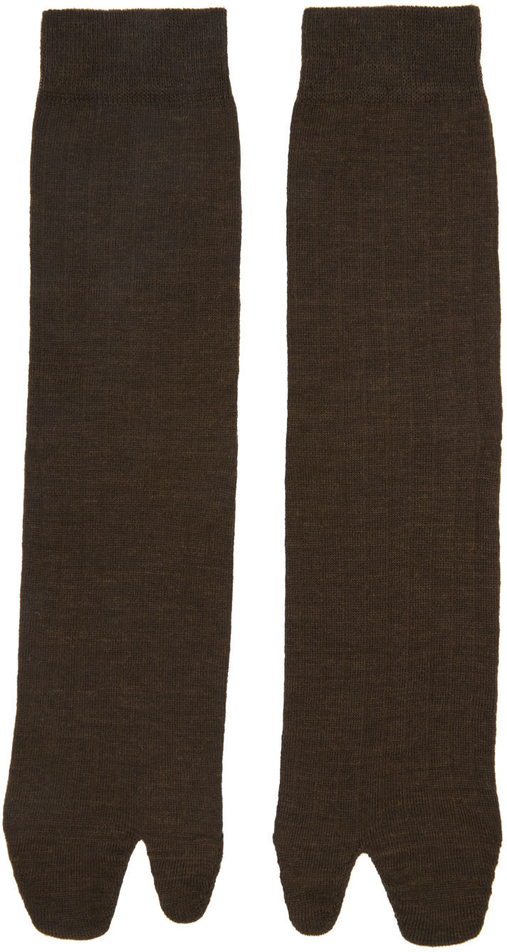 Maison Margiela Brown Tabi Socks Maison Margiela