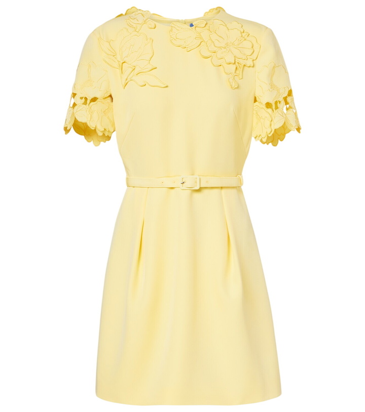 Photo: Leo Lin Aurelie belted floral-appliqué minidress