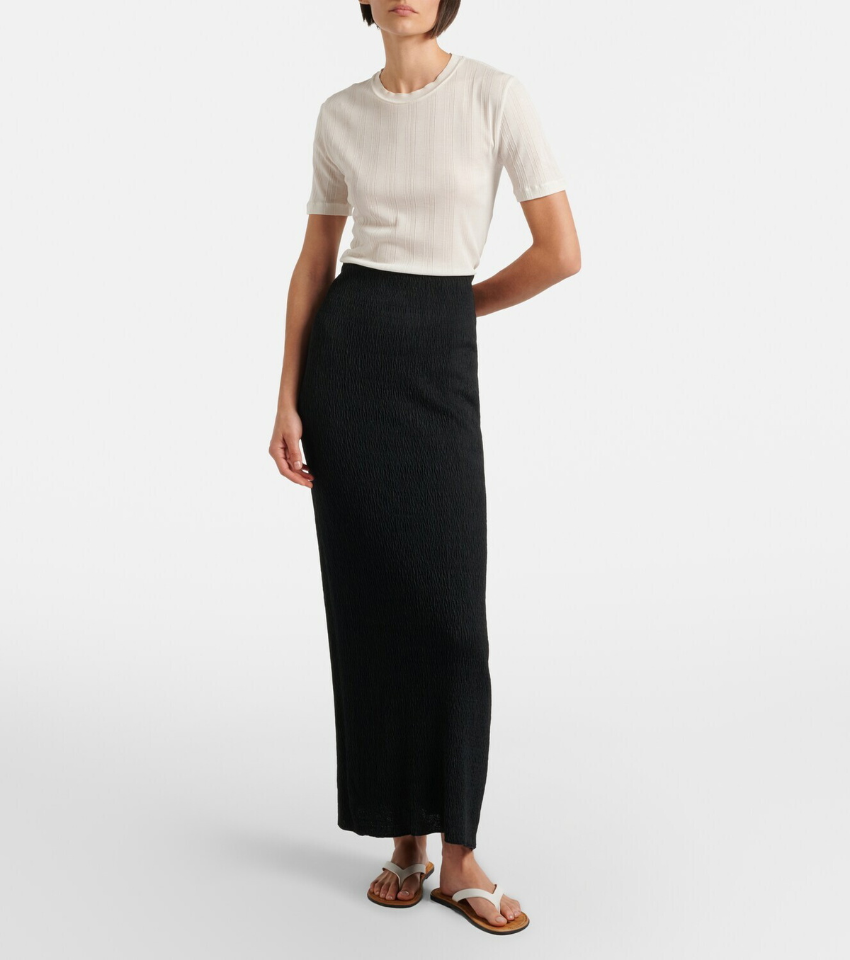 The Row Etina ribbed-knit cotton T-shirt