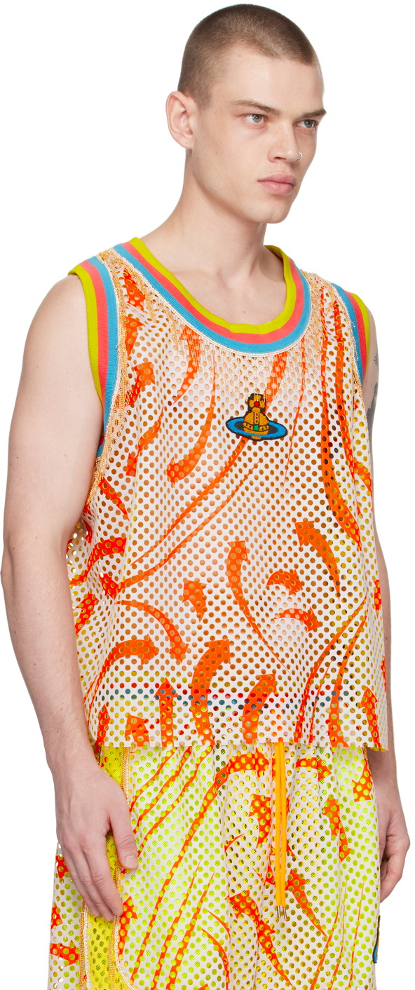 Vivienne Westwood White & Orange Andreas Tank Top Vivienne
