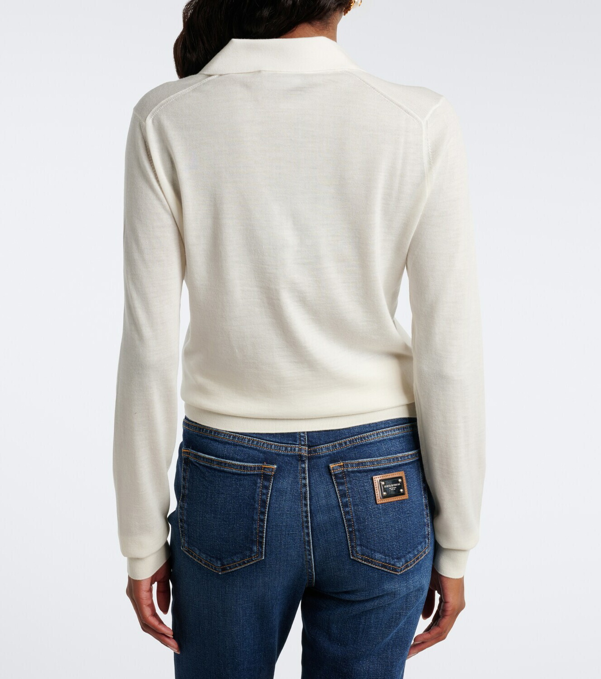 Dolce&Gabbana Embellished cashmere-blend polo sweater