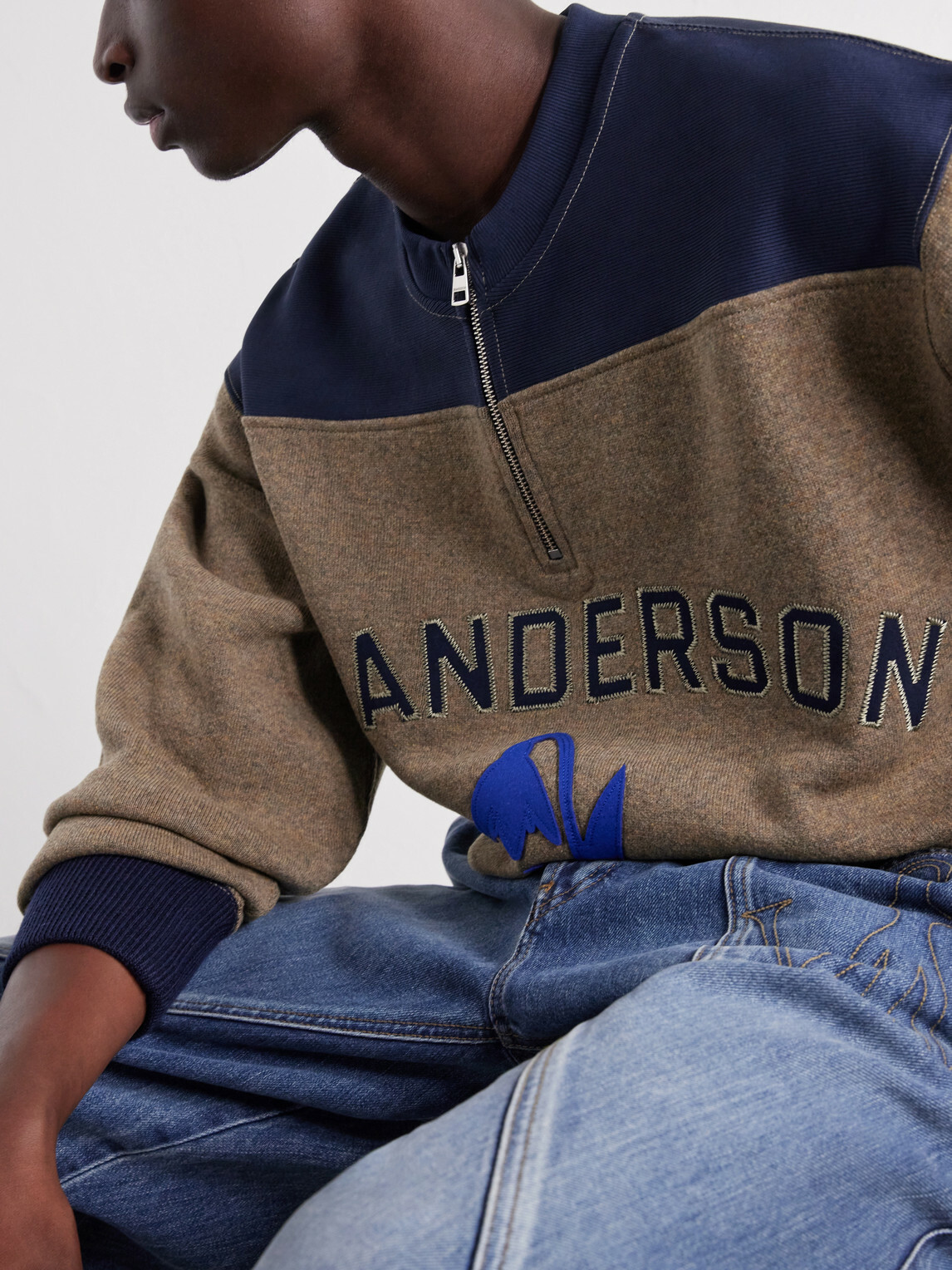 JW Anderson - Logo-Embroidered Wool-Blend Jersey Sweatshirt - Brown