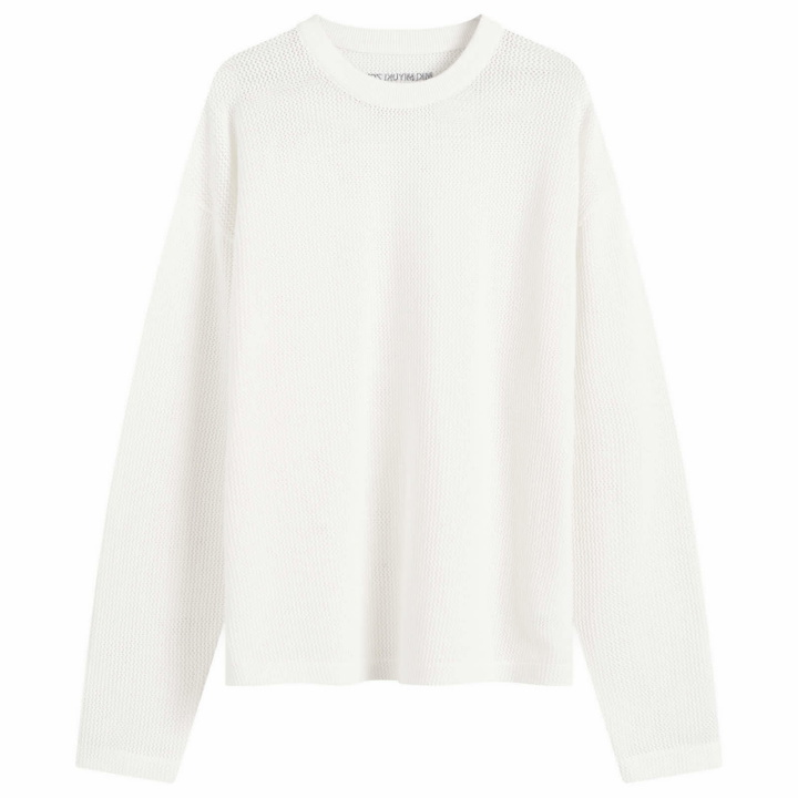 Photo: MKI Men's Loose Gauge Long Sleeve T-Shirt in Off White