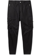 Stone Island Shadow Project - Tapered Logo-Appliquéd Twill Cargo Trousers - Black