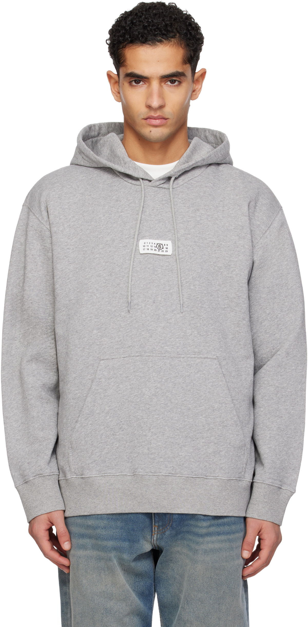 MM6 Maison Margiela Gray Logo Patch Hoodie