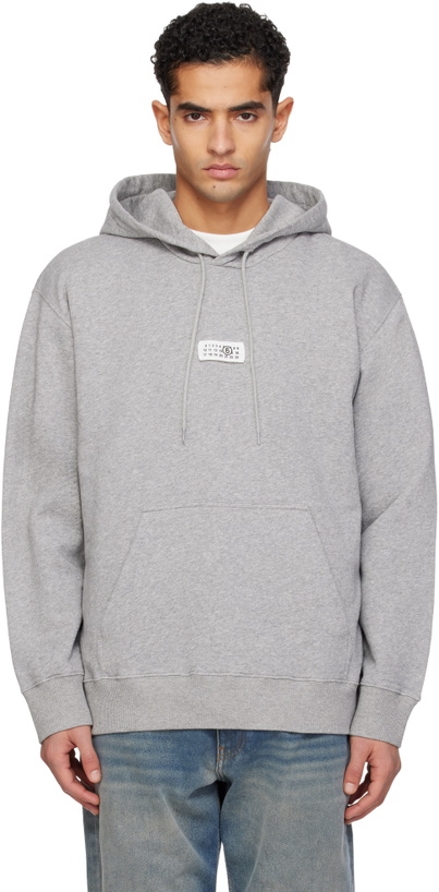 Photo: MM6 Maison Margiela Gray Logo Patch Hoodie