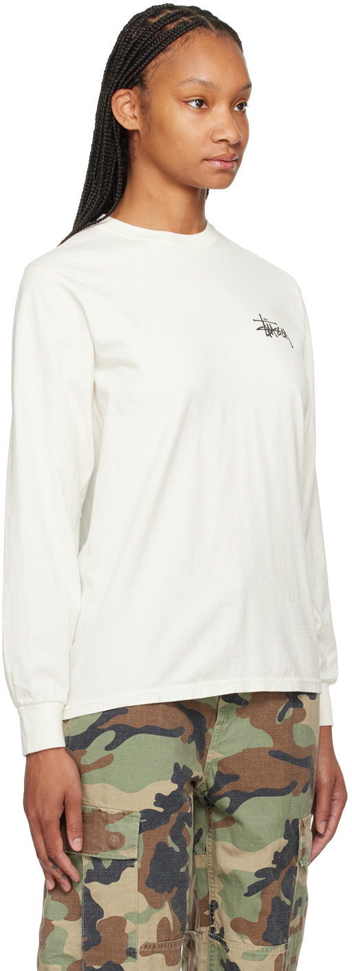 Stüssy Off-White Pigment-Dyed Long Sleeve T-Shirt