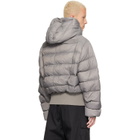 Rick Owens Gray Tower Nylon Duvet Hooded Down Jacket