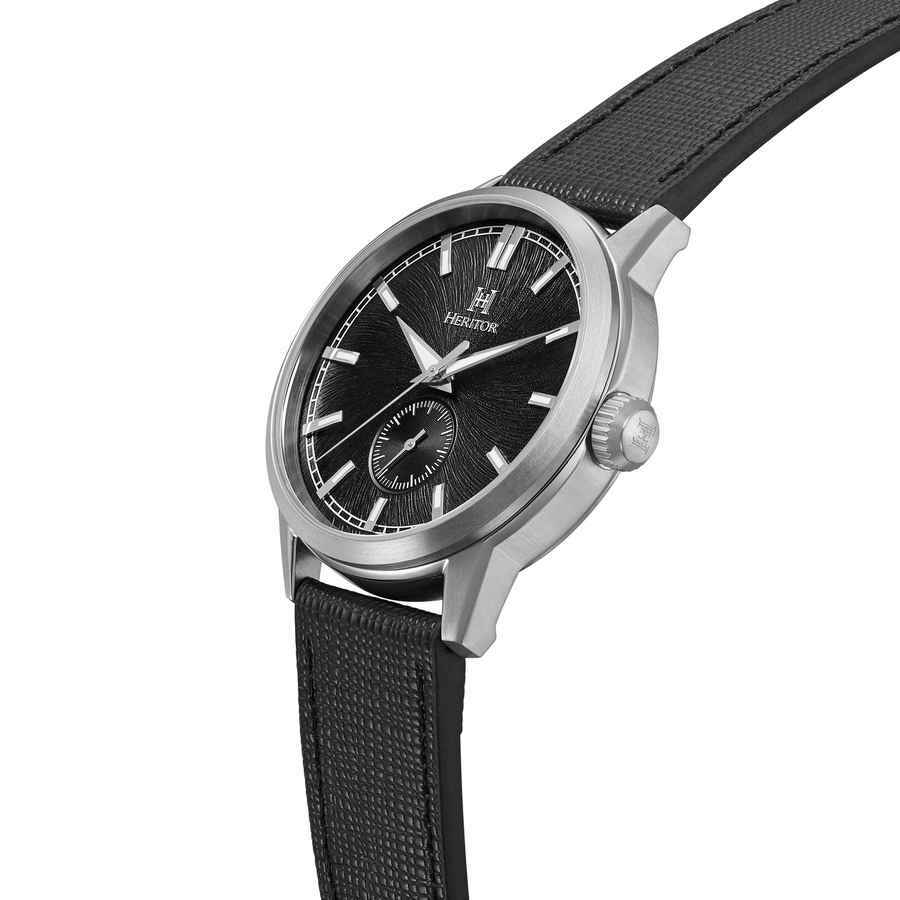 Heritor Argento Automatic Black Dial Mens Watch HERHS3801