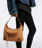 Balenciaga Le City Small suede shoulder bag