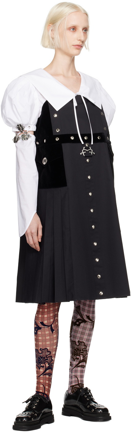 Chopova Lowena Black Finn Kilt Midi Dress