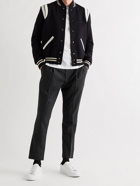 DOLCE & GABBANA - Slim-Fit Cropped Tapered Pinstriped Wool Drawstring Trousers - Black
