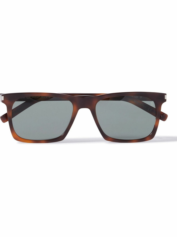 Photo: SAINT LAURENT - New Wave Square-Frame Tortoiseshell Acetate Sunglasses