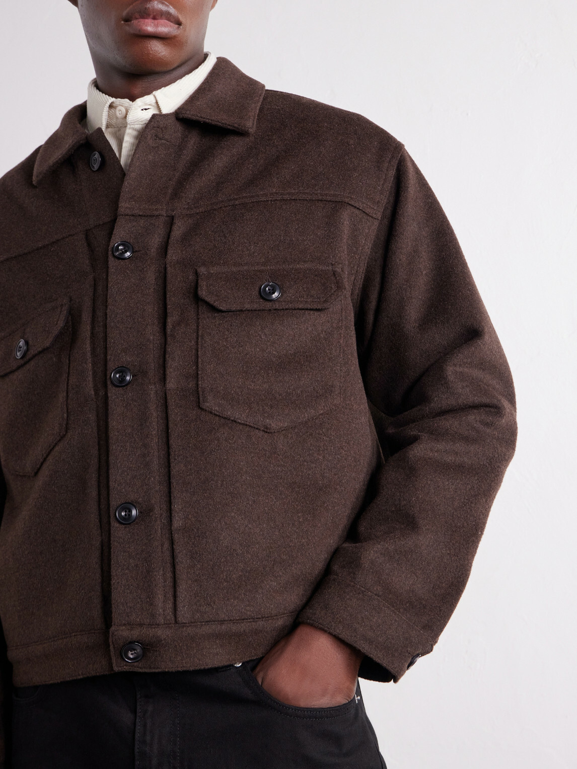FrizmWORKS - Brushed Wool-Blend Jacket - Brown