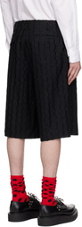 Comme des Garçons Homme Plus Black Viera Mall Embroidery Shorts