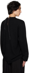 Yohji Yamamoto Black Lace-Up Sweater