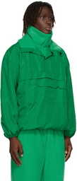 Situationist Reversible Green Satin & Fleece Jacket