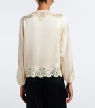 Dôen Lucine lace-trimmed silk satin blouse