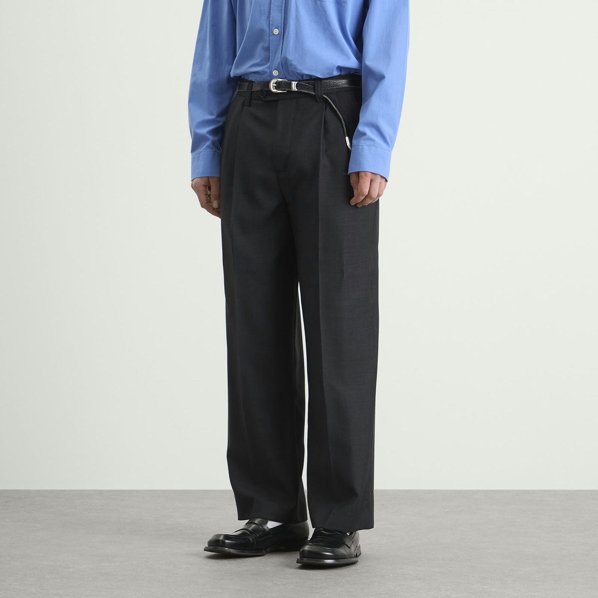 mfpen Men's Grain Classic Trousers in Dark Grey