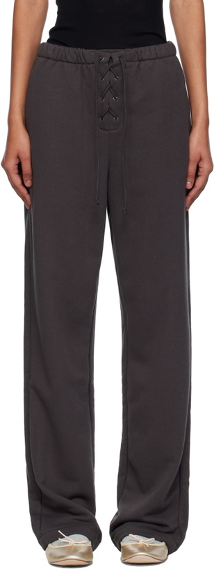 Photo: OPEN YY Gray Lace Up Lounge Pants