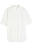 Borgo DE Nor Akari Lace and Embroidered Shirt White