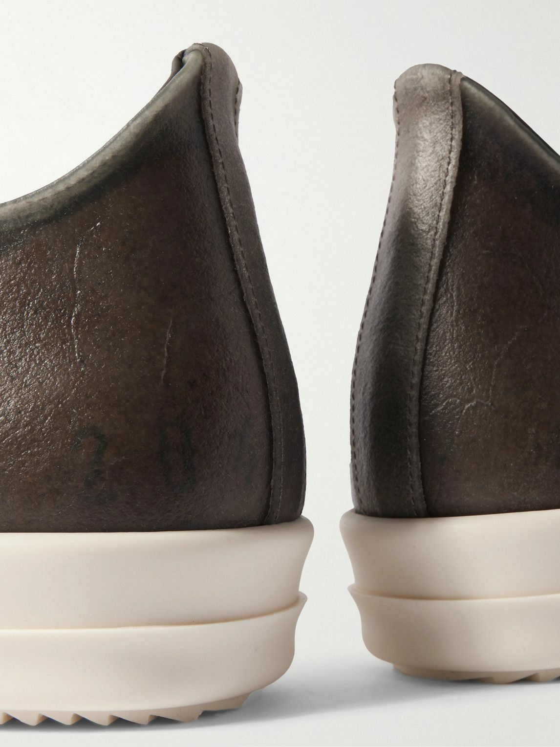 Rick Owens - Ramones Transparent-Leather Sneakers - Brown