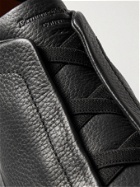 ERMENEGILDO ZEGNA - Full-Grain Leather Slip-On Sneakers - Black