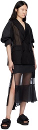 sacai Black Combo Midi Skirt
