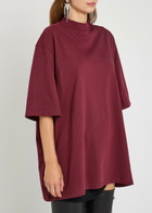 The Attico Logo-embroidered Cotton T-shirt Burgundy