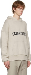 Essentials Grey Knit Logo Hoodie