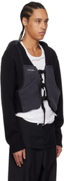 doublet Black & Gray Trail Vest Cardigan