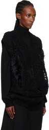 Junya Watanabe Black Patchwork V-Neck Sweater Vest