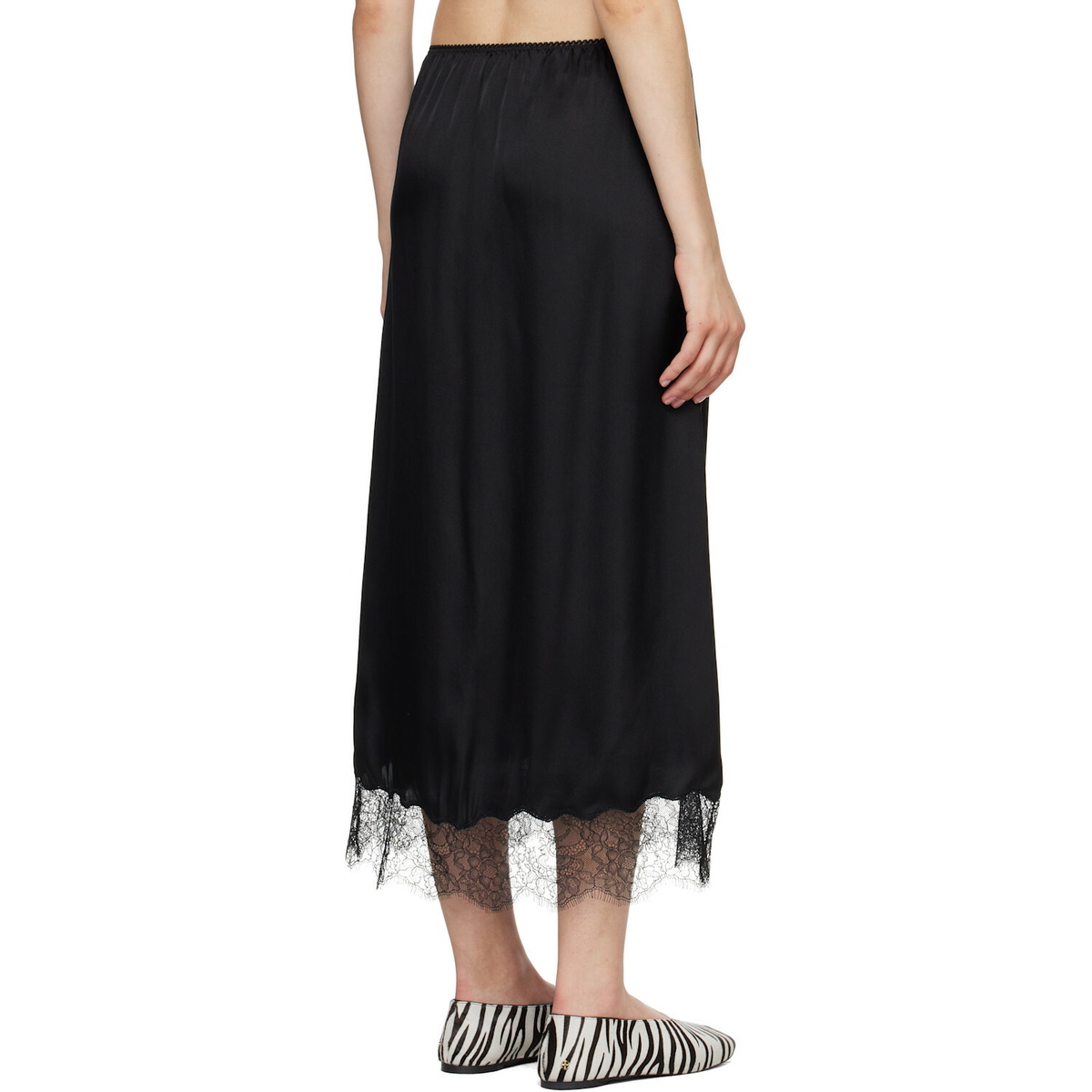 ANINE BING Black Shelby Midi Skirt