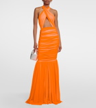 Norma Kamali Shirred halterneck gown